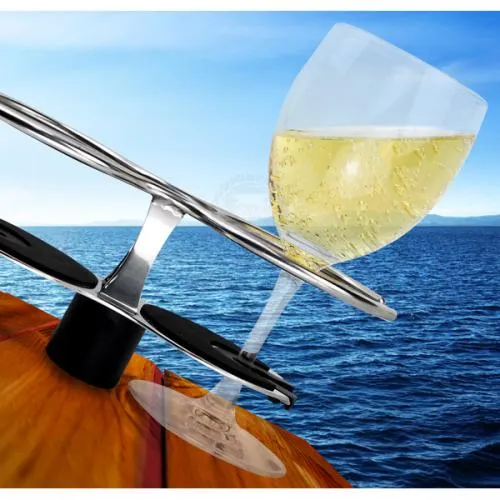 WINE GLASS DRINK HOLDER - STAINLESS STEEL