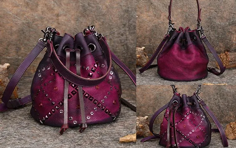 Womens Genuine Leather Bucket Bags Crossbody Bags On Sale For Women