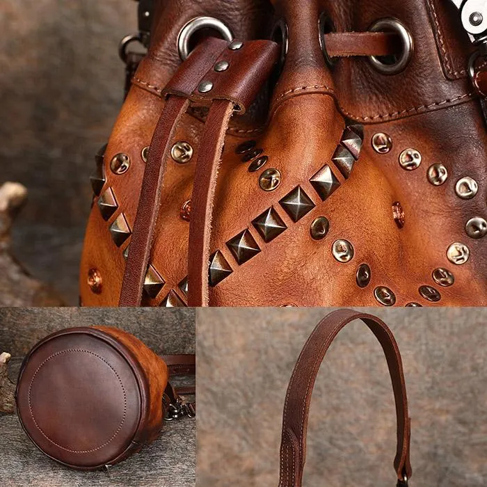 Womens Genuine Leather Bucket Bags Crossbody Bags On Sale For Women