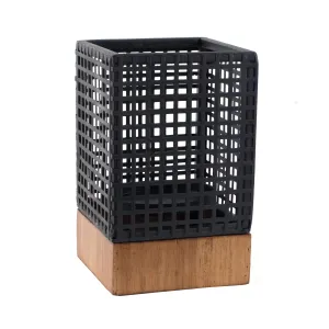 Wood and Iron Candle Holder