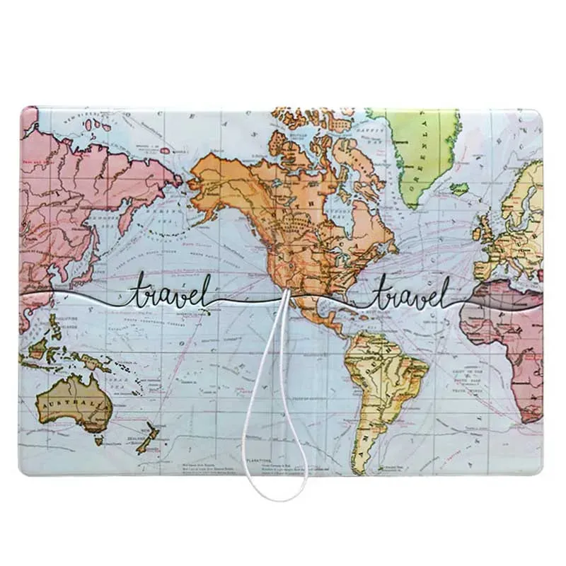 World map stereo passport holder