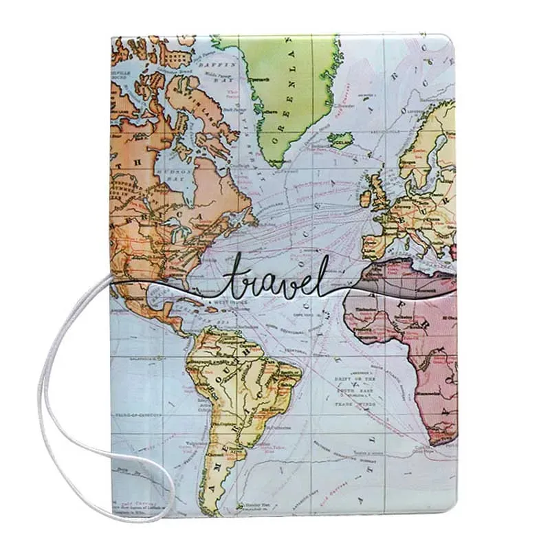 World map stereo passport holder