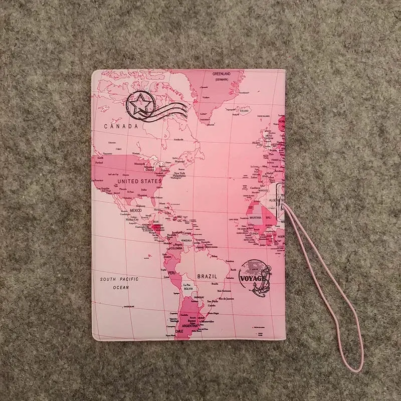 World map stereo passport holder