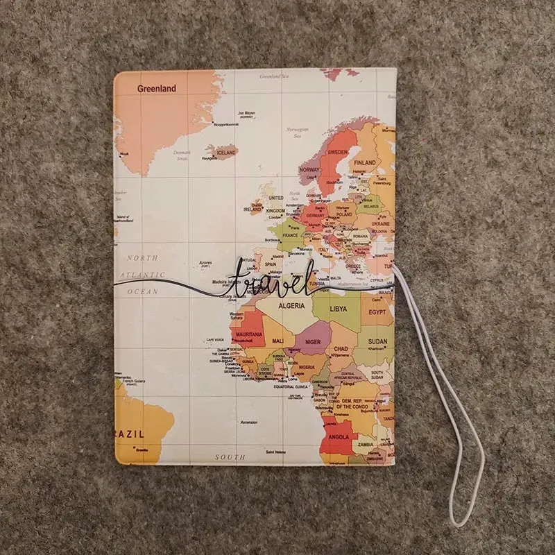 World map stereo passport holder