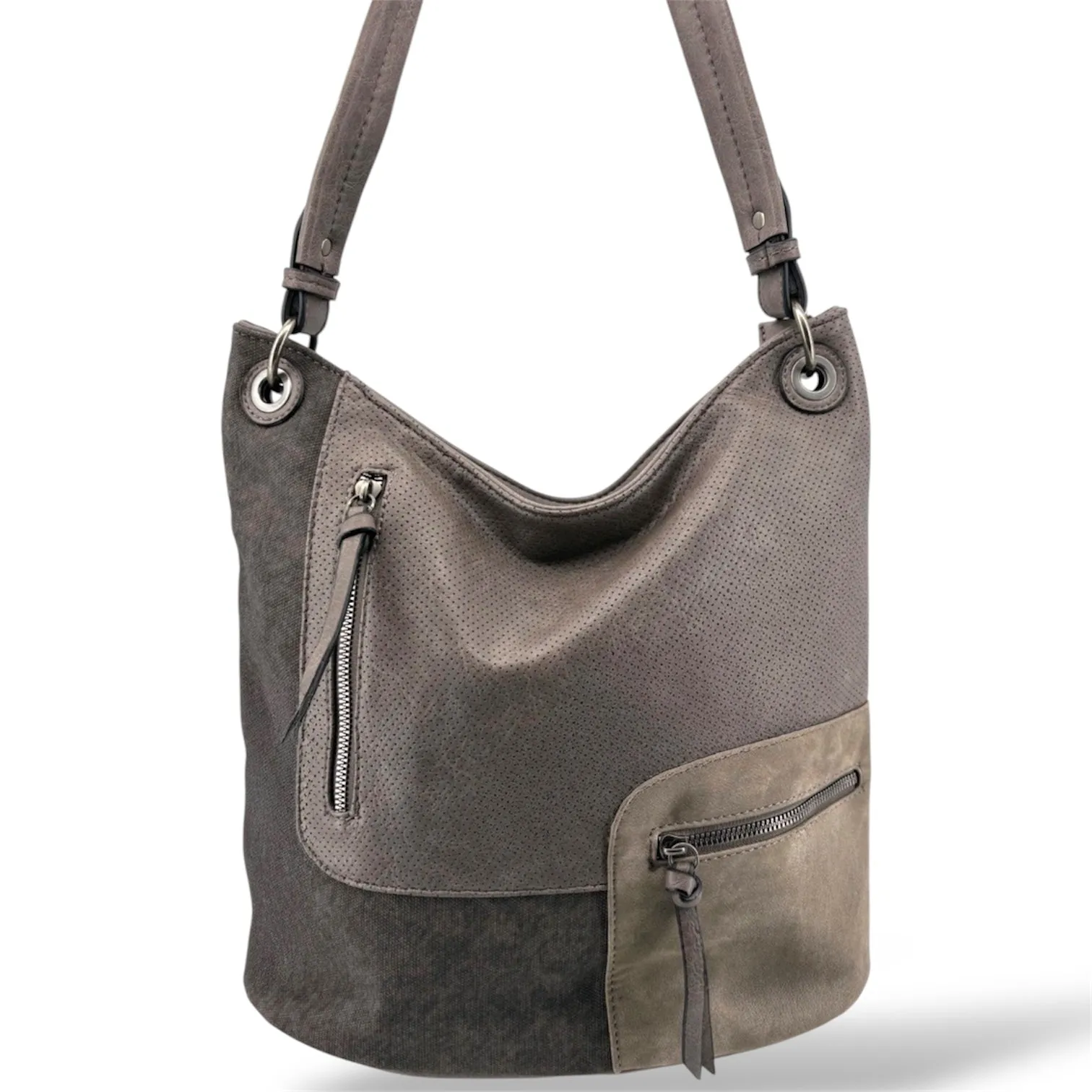 YD-7358 - Patch Design Hob Shoulder Bag - 8 color
