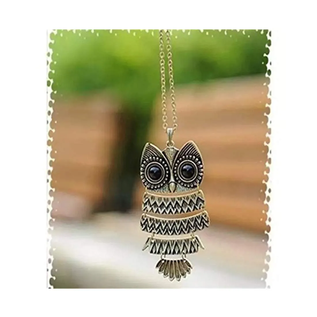 Yellow Chimes Latest Fashion Vintage Long Chain with Big Eye Owl Pendant Necklace for Women and Girl's