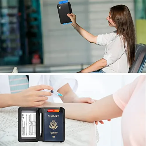 Zoppen Passport and Vaccine Card Holder Combo, Passport Holder
