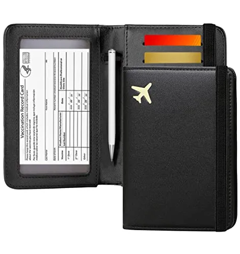Zoppen Passport and Vaccine Card Holder Combo, Passport Holder
