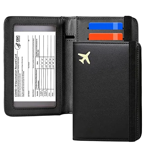 Zoppen Passport and Vaccine Card Holder Combo, Passport Holder