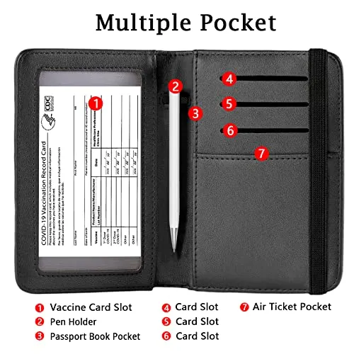 Zoppen Passport and Vaccine Card Holder Combo, Passport Holder
